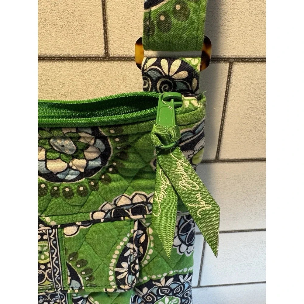 Vera Bradley Cupcakes Green Quilted Crossbody Bag Retired Floral Medallion